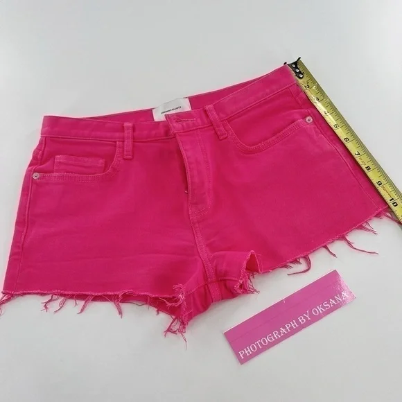 Current/Elliott The Boyfriend Cutoff Denim Shorts, Fandango Pink - Size 26 - Picture 8 of 13